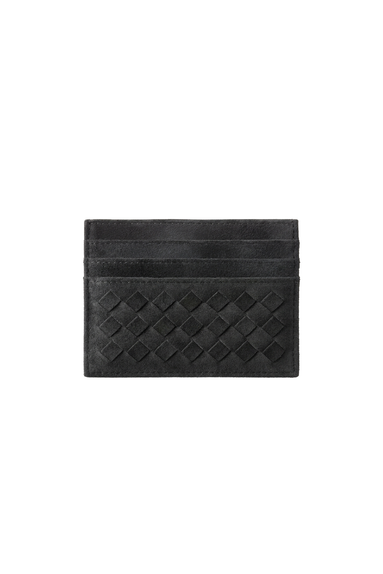 Stripe Pattern Leather Cardholer
