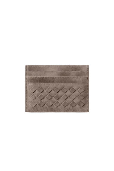 Stripe Pattern Leather Cardholer